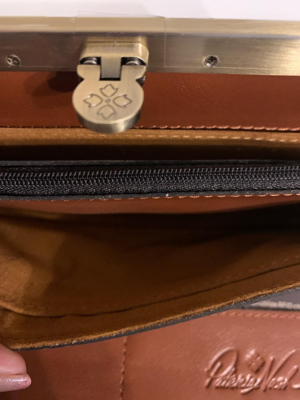 Patricia Nash Red and Orange Floral Leather Wallet - Picture 5 of 6